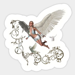 Wonderufl fairy with dove Sticker